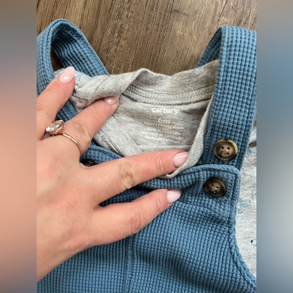 Carters - Blue Overalls - Size 6 Months - Picture 3 of 3